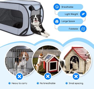 Переносний вольєр для собак та котів у машину, розкладний вольєр для тварин, 93x54x54 см