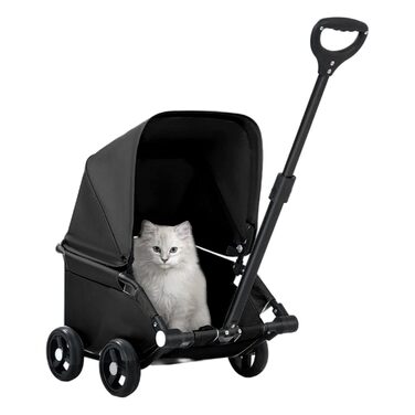 Візок для собак Loyimioo Mini - чорний, складний, з UV-захистом та поворотним ручками, для маленьких та середніх собак