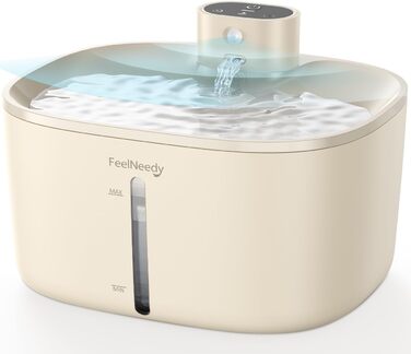 Бездротовий фонтан для котів FEELNEEDY 4L Pro з датчиком руху, акумулятор 4000 мА·год, тихий автоматичний поїльник