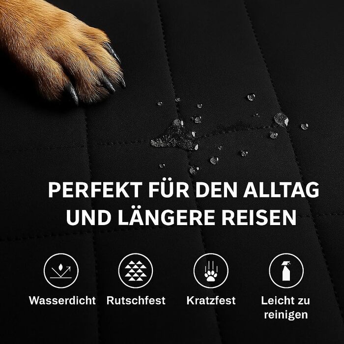 Захист для заднього сидіння авто для собак - водовідштовхувальний, стійкий до подряпин, нековзний, миючий - матеріал Oxford - захист для собак в автомобілі з бічним захистом - 141x134 см - підходить для SUV та легкових автомобілів DElightX