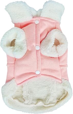 Теплий зимовий одяг для собак Jecikelon: рожевий, XS, з коміром-гетром, з підкладкою з флісу, з кільцем для повідка