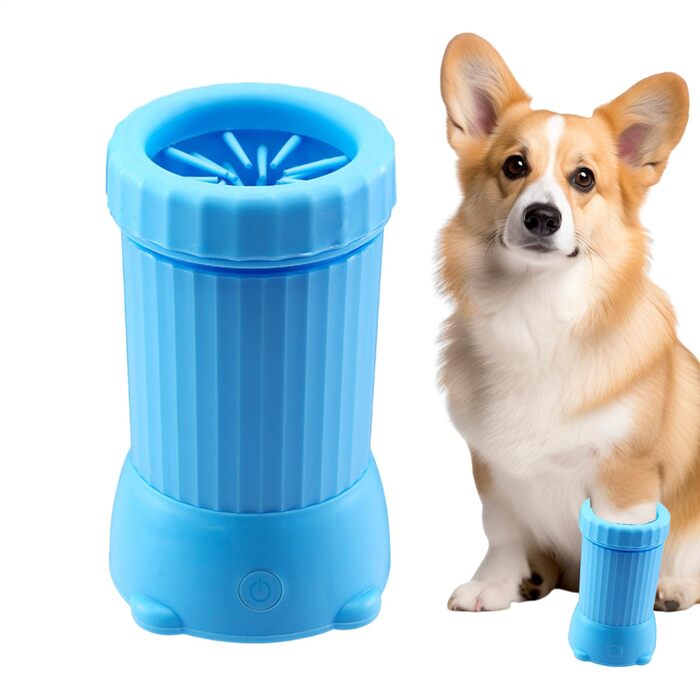 Автоматичний мийник лап для собак | USB-пристрій для миття лап тварин – контейнер для чищення лап для собак середніх та великих порід, блакитний