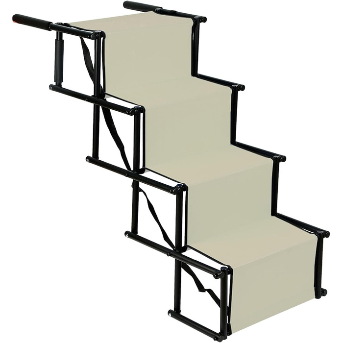 Рампа для собак Homewell - розкладна, до 70 кг, регульована - для маленьких, середніх, великих та хворих собак. Легко зберігати (Бежева)