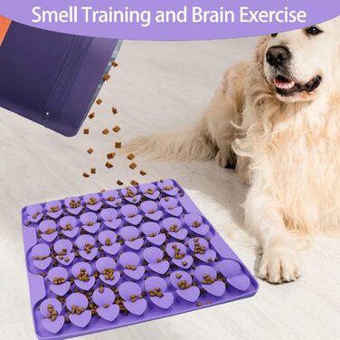 Силіконова килимок-нюхалка для собак середнього розміру, фіолетовий, для повільного годування, з присосками