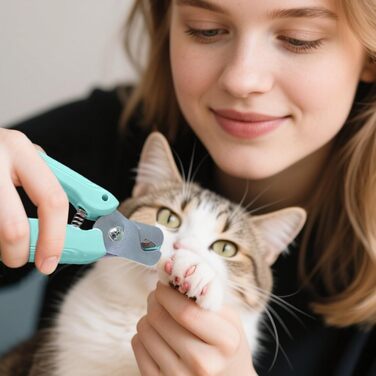 Ножиці для обрізання кігтів собак та котів з LED-підсвічуванням | Безшумні, з захисним насадком та ергономічним дизайном | Для собак та котів будь-яких порід