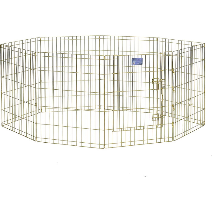 Клітка для собак Midwest Homes for Pets 542-30, металева, розкладна, з дверцятами, 157x157x76 см, золотисто-цинкована