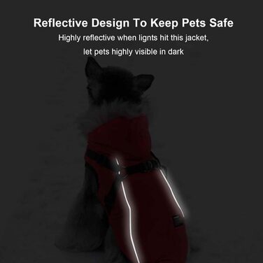 Зимовий жилет для собак, пухова куртка з повідком, водонепроникний дощовик з світловідбиваючими смугами, для маленьких собак, чорний, розмір M