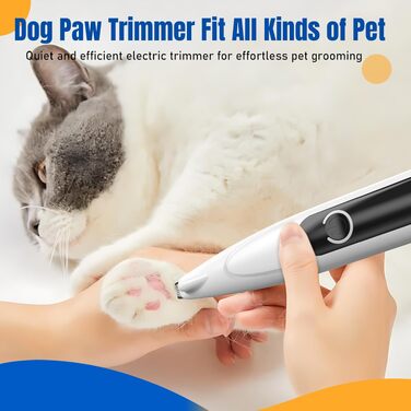 Тример для стрижки кігтів та шерсті собак і котів Paw Trim Pro з LED-підсвіткою, USB-зарядкою, безшумний для лап, вух та обличчя