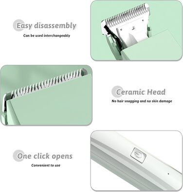 Машина для стрижки собак та котів 4 в 1 з 4 насадками: стрижка, триммінг, шліфування кігтів, видалення посічених кінчиків. Водонепроникна, для догляду за лапами, обличчям, тілом. Зелений/Білий колір