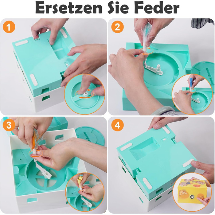 Інтерактивна іграшка для котів Migipaws 3 в 1: MigiBox з 12 отворами, електрична, з підсвічуванням, паперова, для розваги котів, перезаряджається