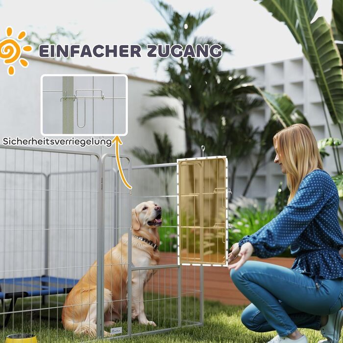 Летворешечка PawHut для собак та кошенят, 8 панелей, 80x100 см, для вулиці