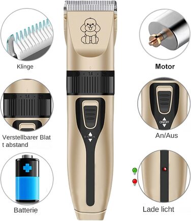 Електричний триммер для собак та котів Gold - тиха робота, для маленьких та великих тварин