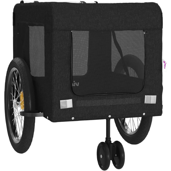 Причіп для собак Fasba: міцний, з відбивачами та прапором, для собак та котів, чорний, 135 x 68,5 x 73,5 см