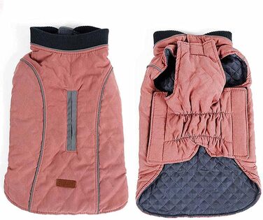 Зимова куртка для собак, теплий жилет для собак, термо-одяг для собак на відкритому повітрі, зручний теплий халат для собак, ретро-куртка для собак великих порід (рожевий, 3XL)