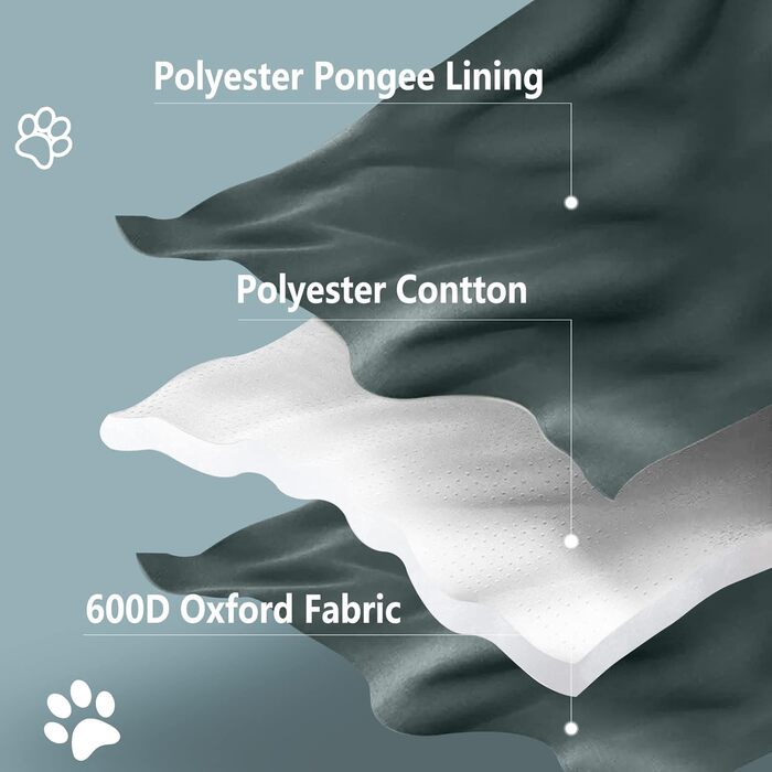 Лежанка для собак та котів WESKIFAN: водонепроникна, знімний чохол, 58 x 86 см, сіра