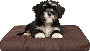 Ліжко для собак, прямокутне, м'яка лежанка для собак, диванчик для собак, для маленьких собак, подушка, кошик, аксесуари для домашніх тварин, лежанка для собак, 75 x 50 см, коричневий