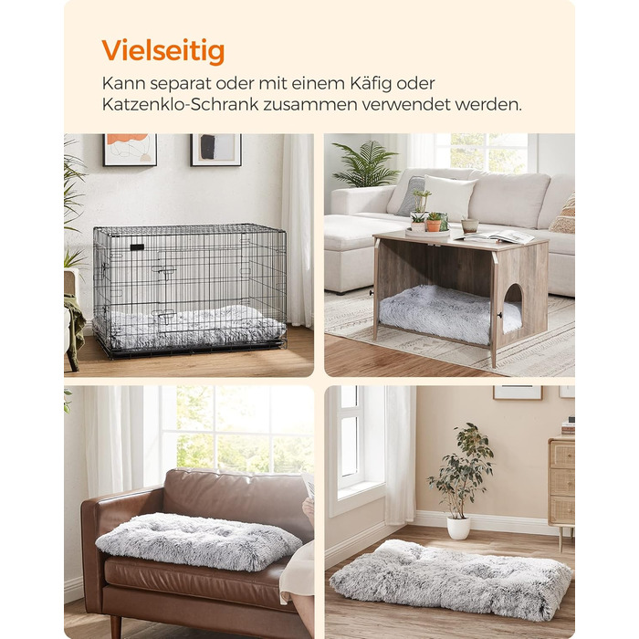 Ліжко для собак Feandrea, м'яка подушка, пухнасте покриття, 110 x 73 см, м'яка підкладка, можна прати, багатофункціональне, Ombré-Сірий PGW203G01 L 110 x B 73 x H 10 см