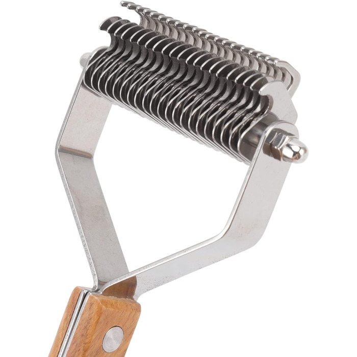 Гребінець для підшерстка собак та котів - для вичісування, видалення ковтунів, дворядний дерев'яний гребінець, щітка для грумінгу котів та цуценят