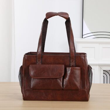 Сучасна переноска для тварин з екошкіри, схвалена авіаперевізниками, з кишенями, для котів та собак