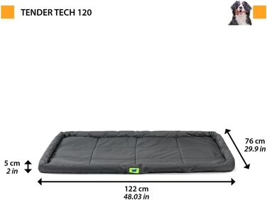 Крісло-ліжко для собак великих порід Ferplast: ортопедичне, чорне, 76 x 122 x 5 см (водостійке)