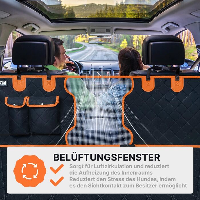 Водонепроникний захист для автосидіння собаки RAGI - 4в1: килимок, захист заднього сидіння, з кріпленням, стійкий до подряпин та ковзання. Підходить для всіх авто