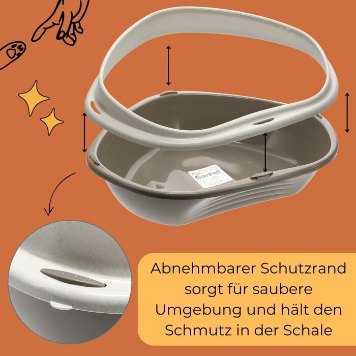 Кутовий лоток для котів 2X XXL з бортиками, без кришки, відкритий, сірий, для котів, 2 шт.