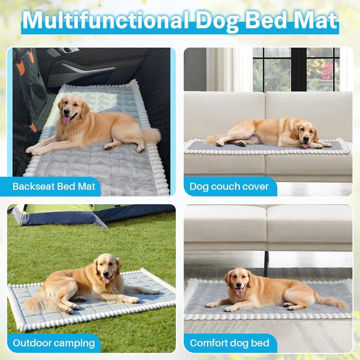 Незсувний авточохол для собак, килимок для тварин у салоні авто, водовідштовхуючий та стійкий до подряпин, м'який захист для автомобілів, вантажівок та позашляховиків (Мілксамт, світло-сірий, 63 x 138 см)