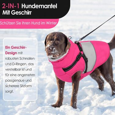 Водонепроникний теплий зимовий одяг для собак AOFITEE, рожевий, XS/S/M, з жилетом, блискавкою та флісовою підкладкою, для маленьких собак