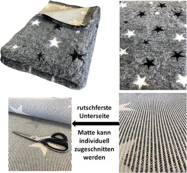 Килимок для собак Elropet Premium 30mm, неслизький, S/M/L для маленьких та великих собак, Vet Bed, найвища якість (S 80cm X 50cm, сірий зірки)