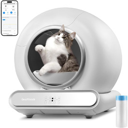 Автоматичний лоток для котів з самоочищенням, 65л, з контролем піску, керуванням через додаток, низький вхід, великий простір, для кількох котів