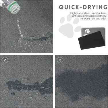 Нековзні килимки під миски для котів та собак SUKUTU, 30x50 см, сірий