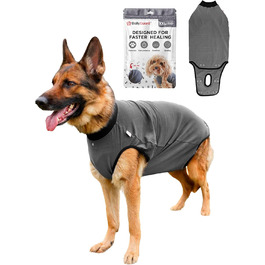 Захисний боді для собак після операції (кастрація/стерилізація), альтернатива нашийнику, сірий, 2XL