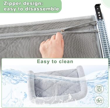 Підвісна гамак для котів Sunhoo, лежанка на підвіконні, стійка для великих котів, лежанка для дому, для кошенят, балкон, легка установка, без свердління, міцна, без присосок, до 18 кг, сірий колір, розмір L