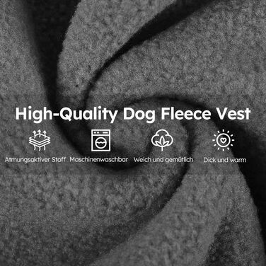 Пуловер для собак Queenmore з флісу, теплий зимовий одяг для маленьких порід (Йоркширський тер'єр, Пудель, Померанський шпіц), сірий, розмір S