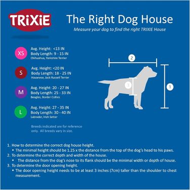 Будка для собак TRIXIE Natura Cottage, дерев'яна, водостійка, з двосхилим дахом, регульована, S–M, 71×77×76 см, коричнева