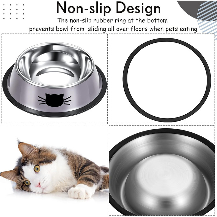 Кігтечки для котів Hillban з нержавіючої сталі SSS, з гумовим дном, неслизькі, для дрібних тварин, стекуються, набір 10 шт.