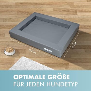 Ліжко для собак з віско-матрацом, миється - корзинка для собак, високоякісне собаче ліжко, ліжко для собак, що захищає суглоби, міцна собача підстилка, розмір L 110 x 90 см, коричневе