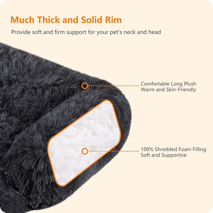 Крісло-лежанка для собак великих та середніх порід, антиковзаюча підстилка, 110 x 95 x 18 см, темно-сірий колір