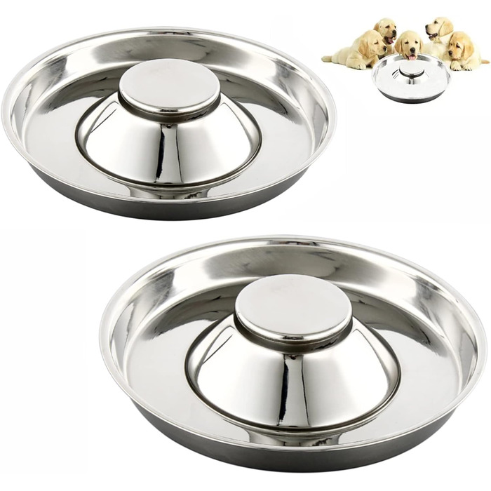 Набір мисок для цуценят та собак з нержавіючої сталі (30 см, 2 шт.)