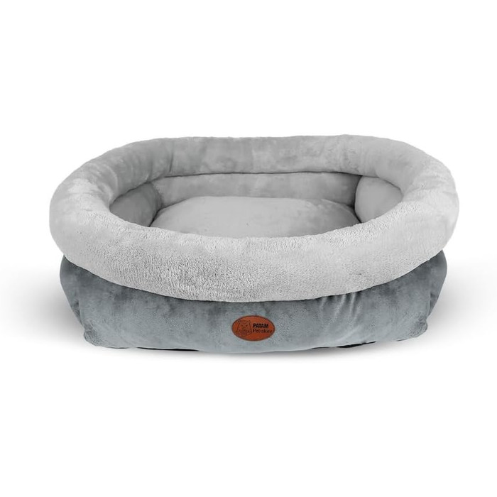 Ліжко для собак та котів Kira Grau, знімний дизайн, м'яке та нековзне, машинне прання, Small 51x46x18 см