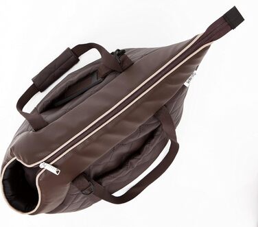 Сумка-переноска для собак та котів з екошкіри, до 2,5 кг, коричнева