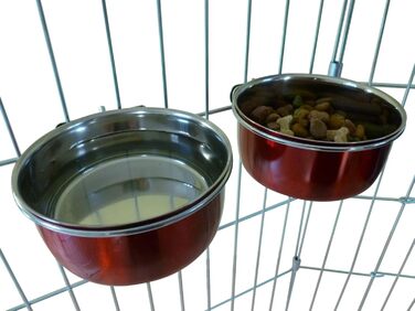 Миски для собак Ellie-Bo, 1 шт. (червоний, 0.6 л, маленькі) - для вантажівки, клітки, вольєру