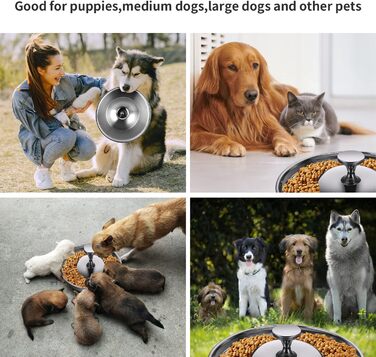 Набір з 2 мисок для цуценят та собак з нержавіючої сталі. Миски для корму та води, повільне годування, відлучення, для маленьких собак та котів