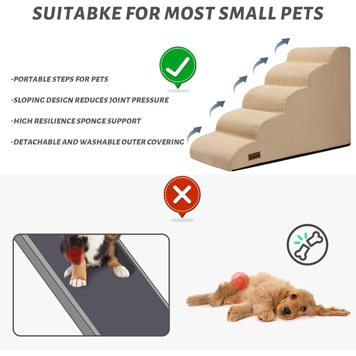 Сходинка для собак та котів Stufige, 5 сходинок, 22.2'H, колір хакі