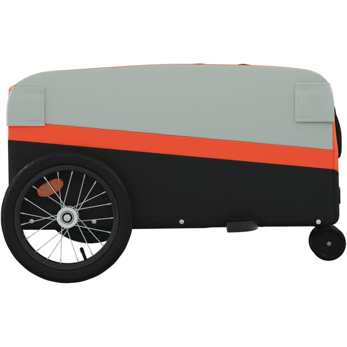 Причіп для собак Gecheer - чорний та помаранчевий, вантажопідйомність 30 кг, розмір 138x69x58 см, з відбивачами та прапором