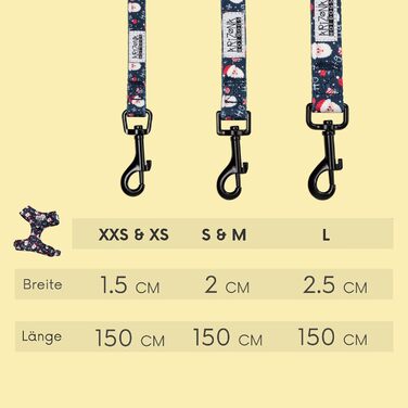 Нашийник для собак на Різдво (S) Hohoho | М'який нашийник Arizona Hotdogs | Леєчка нейлон 1,5м | Різдвяний нашийник для маленьких собак