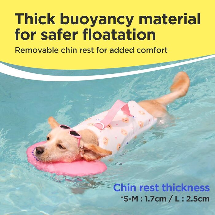 Жилет для плавання собак WINIZ – рятувальний жилет для тварин з регульованою посадкою, високою плавучістю та зручним ручним захопленням – ідеальний для водних розваг (жовтий, S)