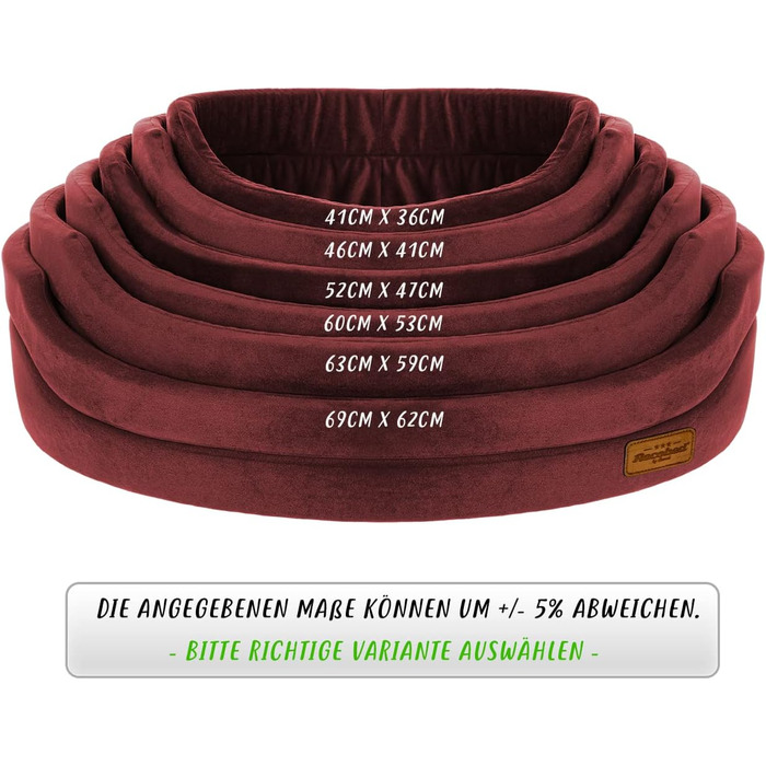 Крісло-ліжко для собак Z4L BALY з велюру, MAROON, 69x62 см