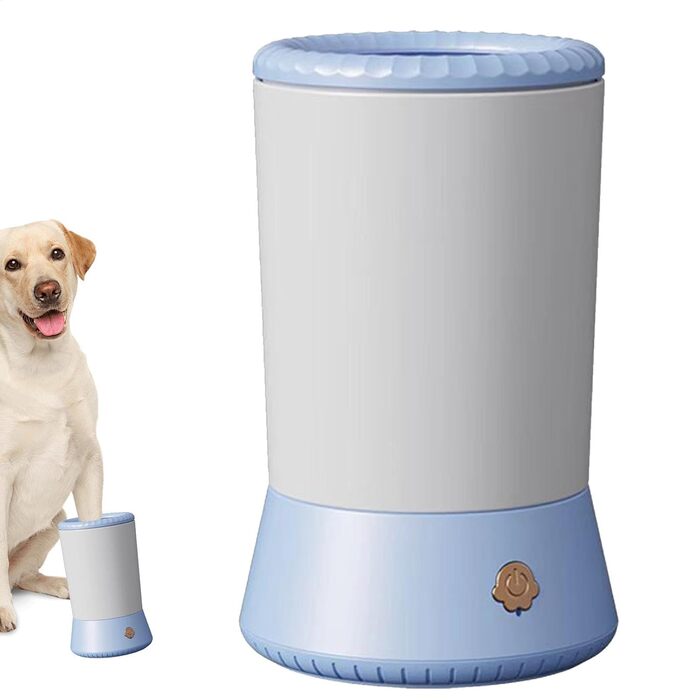 Автоматичний мийник лап для собак - портативний брудостійкий кухоль для миття лап, білий/блакитний