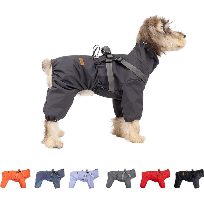 Водонепроникний дощовик для собак з шлейкою, відображаючий комбінезон, сірий, XL, поліестер, XL сірий